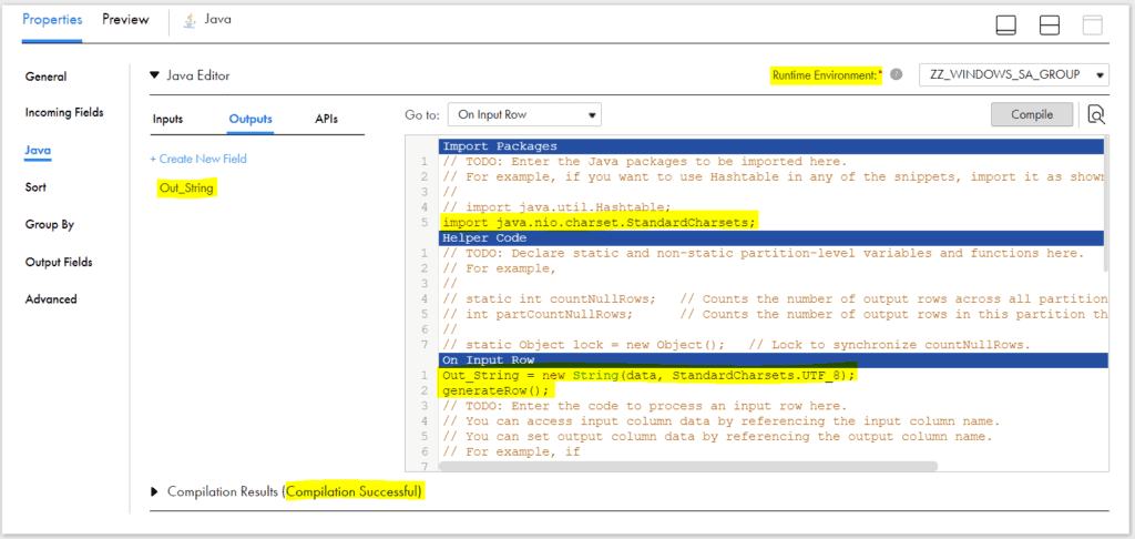 Java Transformation