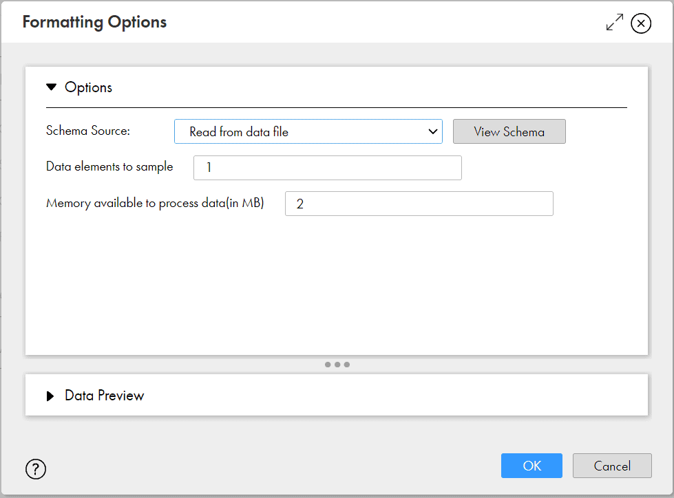 Read schema from input JSON file