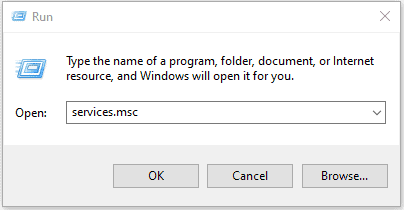 Launching Windows Services menu from Run