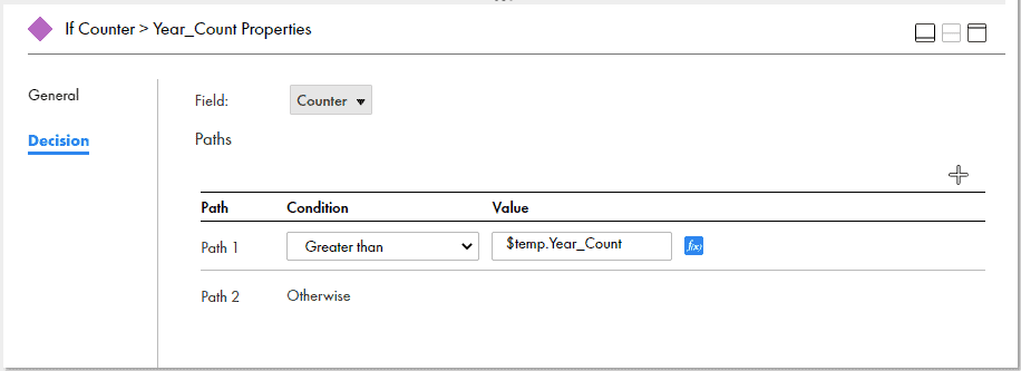 Defining loop condition in Decision step