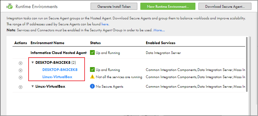 Secure Agent Group with multiple agents assigned