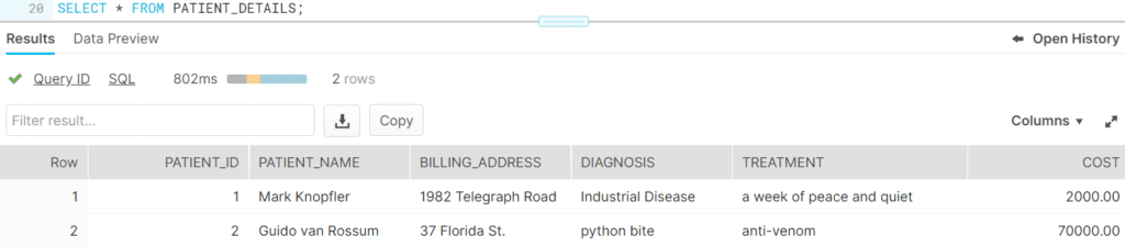 PATIENT_DETAILS table