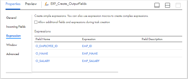 Creating output fields