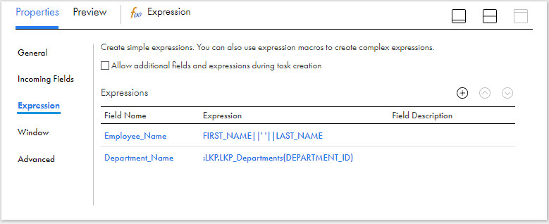 Creating output fields in expression transformations