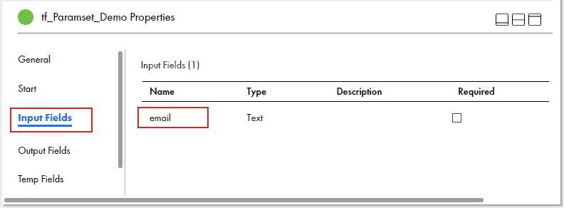 Creating input field with same parameter name defined in Parameter Set