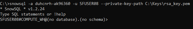 Connecting to Snowflake from SnowSQL using Key Pair Authentication