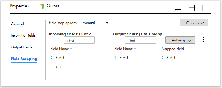 Field Mapping in Output Transformation