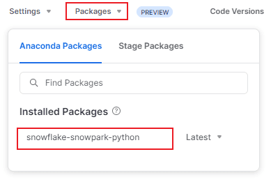 Default packages in Snowflake Python Worksheet