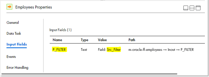 Assigning Input Field as value to the InOut parameter of a Mapping