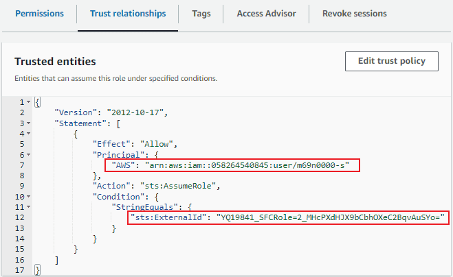 Updating Trust Relationships of the AWS Role